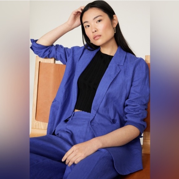 Madewell Double Breasted Linen Blazer - Picture 3 of 12